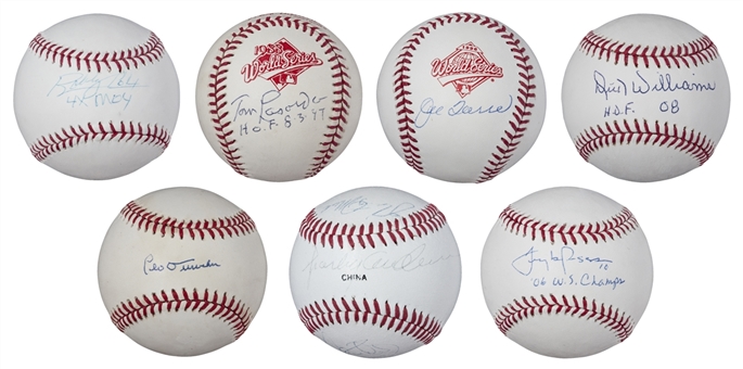Hall Of Fame Managers Signed Baseballs Lot of 7 (PSA/DNA PreCert)